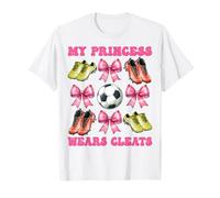My Princess Wears Cleats Soccer Mom Coquette de fête des mères T-Shirt