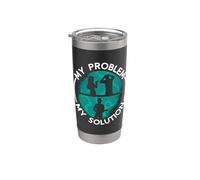 My Problem My Pictogram Dad Mom Folk Music Mandoline Player Gobelet isotherme en acier inoxydable double paroi