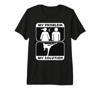 My Problem My Solution Pictogramme Dad Mixed Martial Kickboxer T-Shirt Haut de Gamme