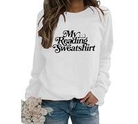 My Reading Sweatshirt Gift for Book Lover Womens Funny Letter Print Crewneck Graphic Pullover Tops Librarian Shirt