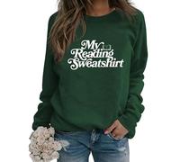 My Reading Sweatshirt Gift for Book Lover Womens Funny Letter Print Crewneck Graphic Pullover Tops Librarian Shirt