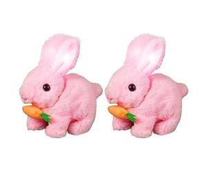 My Realistic Bunny - 2Pcs Électroniques pour Animaux de Compagnie, Jouet de Lapin Interactif avec Carotte, Lapin en Peluche Réaliste avec Saut, Secousses et Oreilles Tremblantes, pour 3+ Enfant