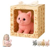 My Realistic Cat- Bring Endless Joy and Warmth, Interactive Realistic Ultra-Soft Cat Plush, Robot Cats Animal Stuffed, That Acts Like a Real Cats, That Walks,Meows & Tail Wagging (Pink)