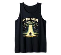 My Ride is Here Funny UFO Alien Rencontre Amateurs de Science-Fiction Débardeur