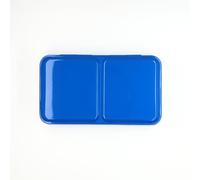 My Rock Way Boîte Portable French Blue Vide en métal pour Aquarelle 12 Demi-Godets ou 6 Godets avec Palette de mélange et Fond Plat. Boîte d'aquarelle de Voyage légère, Parfait pour Un Cadeau