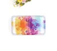 My Rock Way Boîte portable vide Colourful Days en métal pour aquarelle 12 demi-godets ou 6 godets avec palette de mélange et anneau de pouce. Boîte d'aquarelle de voyage légère, parfait pour un cadeau