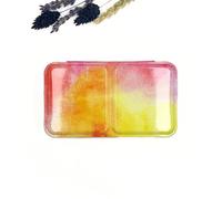 My Rock Way Palette de Peinture Dazzling Peach Vide en métal pour Aquarelle 12 Demi-Godets ou 6 Godets avec Palette de mélange et Fond Plat. Boîte d'aquarelle de Voyage, Parfait pour Un Cadeau