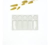 My Rock Way Palette de Peinture en céramique Rhino rectangulaire 10 emplacements, Palette d'aquarelle en Porcelaine Artisanale - Fait Main et Unique pour Artistes - Cadeau pour Peintre