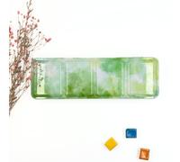 My Rock Way Palette de Peinture Spring Picnic Vide en métal pour Aquarelle 24 Demi-Godets ou 12 Godets avec Palette de mélange et Anneau de Pouce. Boîte d'aquarelle de Voyage, Parfait pour Un Cadeau