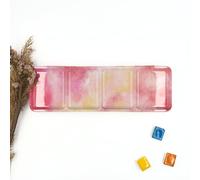 My Rock Way Palette de Peinture Summer Time Vide en métal pour Aquarelle 24 Demi-Godets ou 12 Godets avec Palette de mélange et Anneau de Pouce. Boîte d'aquarelle de Voyage, Parfait pour Un Cadeau