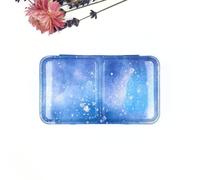 My Rock Way Palette de Peinture Winter Snow Vide en métal pour Aquarelle 12 Demi-Godets ou 6 Godets avec Palette de mélange et Anneau de Pouce. Boîte d'aquarelle de Voyage, Parfait pour Un Cadeau