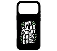 My Salad Fought Back Once Foodie Humour Vegan Vegetarian Blague Coque pour iPhone 17 Pro Max