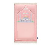 My Salah Mat Tapis de prière musulman rembourré pour enfants avec motif rose pâle