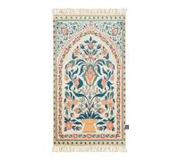My Salah Mat Urban Rugs UK Tapis de prière musulmane épais rembourré pour homme et femme Motif floral Bleu sarcelle et corail