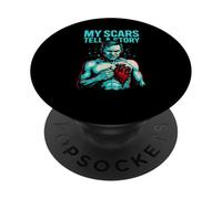 My Scars Tell A Story Heart Surgery Hôpital pour Patients pour Hommes PopSockets PopGrip Adhésif