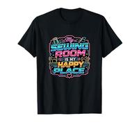 My Sewing Room is My Happy Place Retro Futuriste Couture T-Shirt