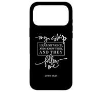 My Sheep Know My Voice and The Follow Me Jesus Bible Citation Coque pour iPhone 17 Pro Max