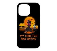 My Shih Tzu Rides Shotgun Dog and Witch Funny Halloween Coque pour iPhone 14 Pro Max