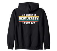 My Sister in New Jersey Loves Me Rétro Vintage American Sweat à Capuche