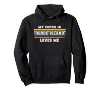 My Sister in Rhode Island Loves Me Rétro Vintage American Sweat à Capuche