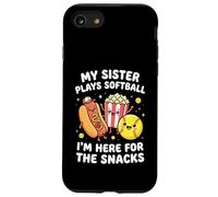 My Sister Plays Softball I'm Here for Snacks Meme Design Coque pour iPhone SE (2020) / 7/8