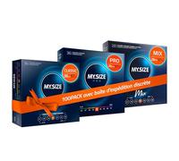 MY.SIZE 100 Préservatifs 57 mm Megaset Classic+Mix+Pro I Taille 1 I 100 pièces pack économique I Préservatif Premium extra fin I Sensible très fin I Paroi fine I Préservatifs vegan I Condoms for men