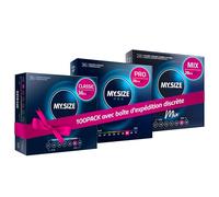 MY.SIZE 100 Préservatifs 64 mm Megaset Classic+Mix+Pro I Taille 1 I 100 pièces pack économique I Préservatif Premium extra fin I Sensible très fin I Paroi fine I Préservatifs vegan I Condoms for men