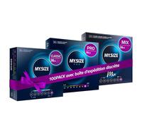 MY.SIZE 100 Préservatifs 69 mm Megaset Classic+Mix+Pro I Taille 1 I 100 pièces pack économique I Préservatif Premium extra fin I Sensible très fin I Paroi fine I Préservatifs vegan I Condoms for men
