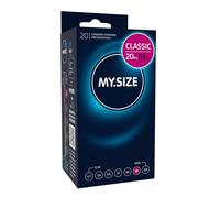 MY.SIZE Classic Préservatifs 64 mm de large, 20 pièces, doux et souples, Paroi fine 0,07 mm