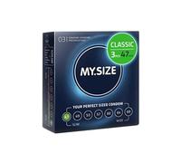 MY.SIZE Classic Préservatifs taille 1 I 47 mm de large I 3 pièces paquet d'essai I premium extra fins I très fins I paroi fine de 0,07 mm