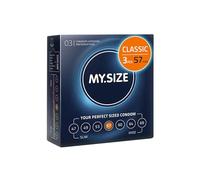 MY.SIZE Classic Préservatifs taille 4 I 57 mm de large I 3 pièces paquet d'essai I premium extra fins I très fins I paroi fine de 0,07 mm