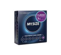 MY.SIZE Classic Préservatifs taille 7 I 69 mm de large I 3 pièces paquet d'essai I premium extra fins I très fins I Épaisseur de paroi 0,07 mm