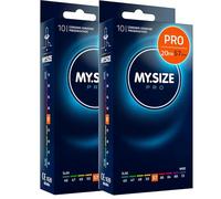 MY.SIZE PRO 20 pièces 57mm ELITE - Préservatifs XL, latex Vytex hautement purifié pour moins d’odeur, très faciles à ouvrir et à dérouler