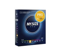 MY.SIZE PRO 3 Préservatifs ÉLITE, taille 3, 53 mm - Latex Vytex de haute pureté, facile à ouvrir, 9 tailles différentes