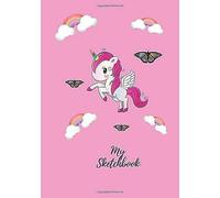 My Sketchbook: Unicorn Drawing Notebook For Kids, Lined Diary With Blank Space, Cute Notebook, Doodling Journal (106 Pages,7x10) (Pinky_Unicorn)