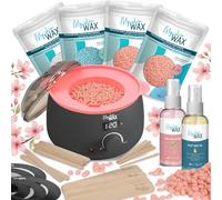 My skin WAX - Chauffe cire épilation professionnel avec bol silicone, appareil à cire chaude numérique: kit cire sans bande, 400g cire hypoallergénique basse température, maillot, visage, corps