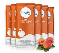 My skin WAX - Cire de paraffine Maxi Pack, 6 blocs de 400 g (2,4 kg), parfum pèche, hydratante sans effet gras, idéale pour bains mains et pieds, soulagement arthrite, pédicure