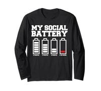 My Social Battery Funny Batterie Anti-Sociale Manche Longue