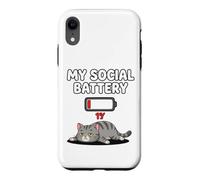 My Social Battery Low Cat Design pour Les introvertis Coque pour iPhone XR
