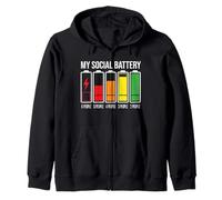 My Social Battery Low Energy Anti Social Introverti Sweat à Capuche