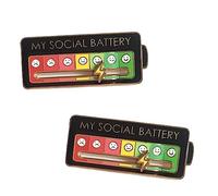 My Social Battery Pin, Broche Humoristique pour 7 Jours d'humeur sociale, 2 Broches pour Batterie Sociale, Broches Amusantes, Bijoux Décoration, Métal