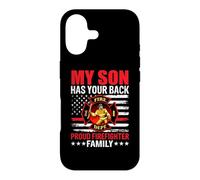 My Son Has Your Back Proud Firefighter Family American Flag Coque pour iPhone 17