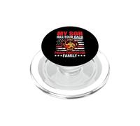 My Son Has Your Back Proud Firefighter Family American Flag PopSockets PopGrip pour MagSafe