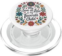 My Son in Law is My Favorite Child Couronne Florale Humour PopSockets PopGrip pour MagSafe