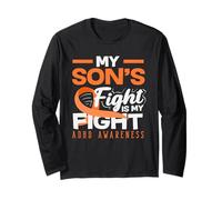 My Sons Fight is My Fight Ruban Orange de Sensibilisation au TDAH Manche Longue