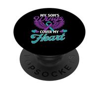 My Son's Wings Cover My Heart - Sensibilisation à la prévention du Suicide PopSockets PopGrip Adhésif