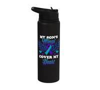 My Son's Wings Cover My Heart Suicide Prevention Sensibilité Stainless Steel Insulated Water Bottle