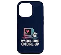 My Soul Runs on Dial Up Retro Computer Meme, Internet des années 90 Coque pour iPhone 13 Pro