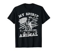 My Spirit Animal American Pug on a Skateboard USA Daddy T-Shirt