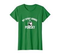My Spirit Animal is A Pomsky Chien Chiot T-Shirt, Femme, Vert Kelly, L